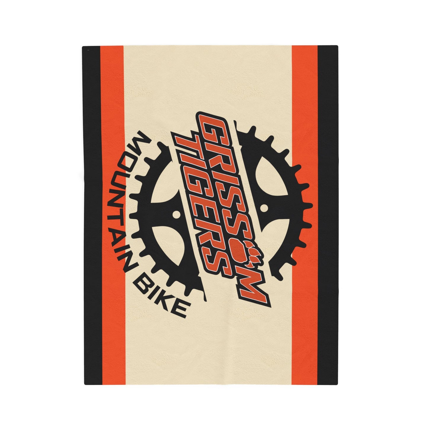 Grissom Mountain Bike Beige/Black Velveteen Plush Blanket