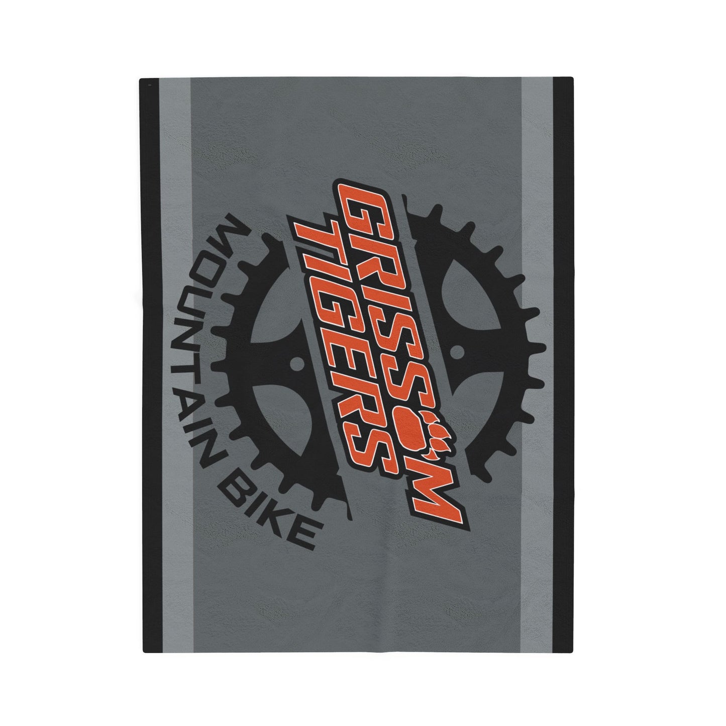 Grissom Mountain Bike Gray/Black Velveteen Plush Blanket