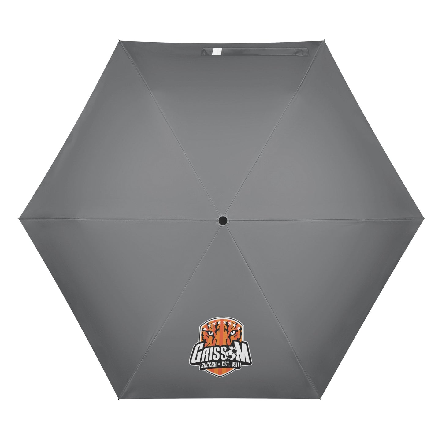 Grissom Men Soccer Logo Outside Print Manual Folding Umbrella