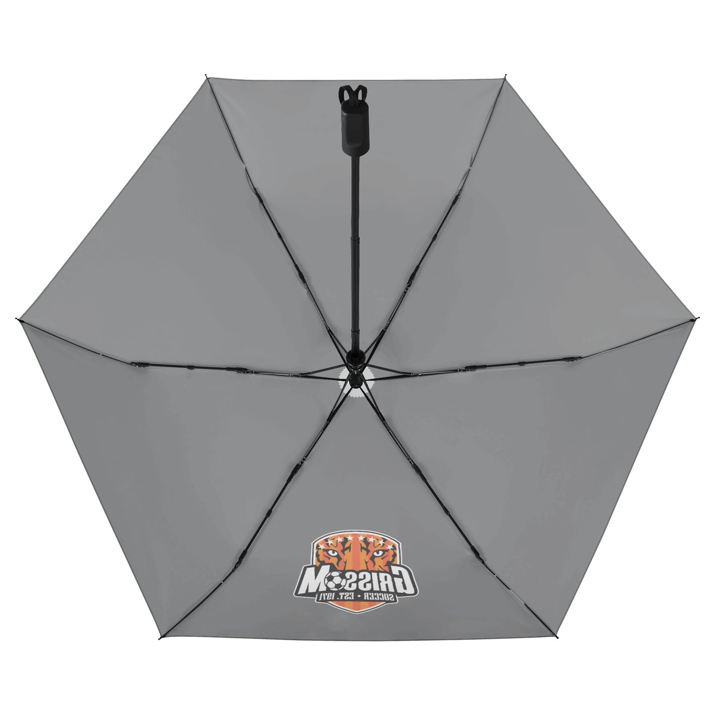 Grissom Men Soccer Logo Outside Print Manual Folding Umbrella