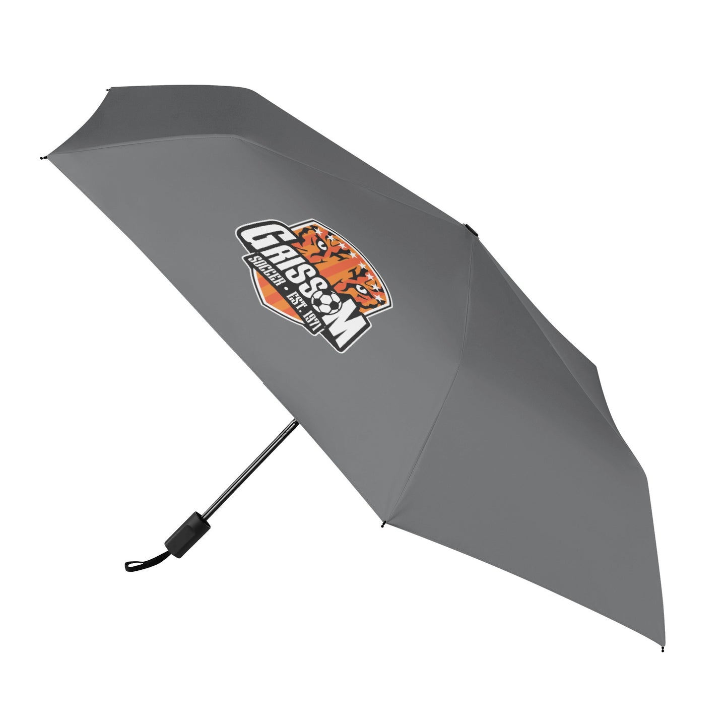 Grissom Men Soccer Logo Outside Print Manual Folding Umbrella