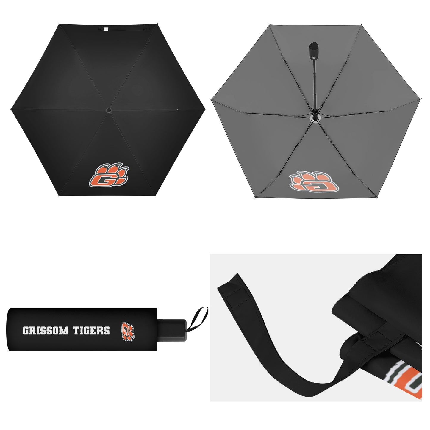 Grissom Tiger Paw Outside Print Manual Folding Umbrella