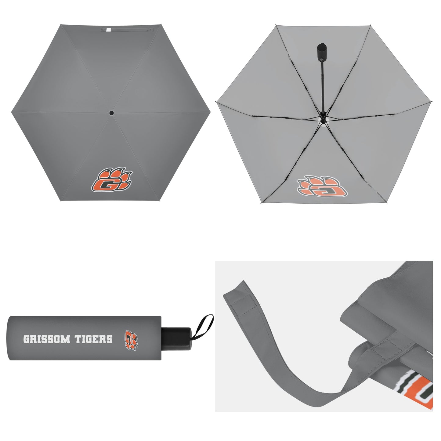 Grissom Tiger Paw Outside Print Manual Folding Umbrella