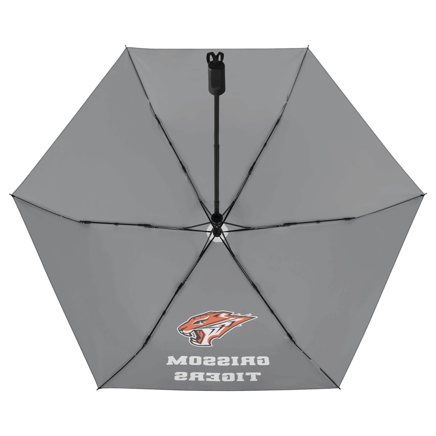 Grissom Men Soccer Logo Outside Print Manual Folding Umbrella