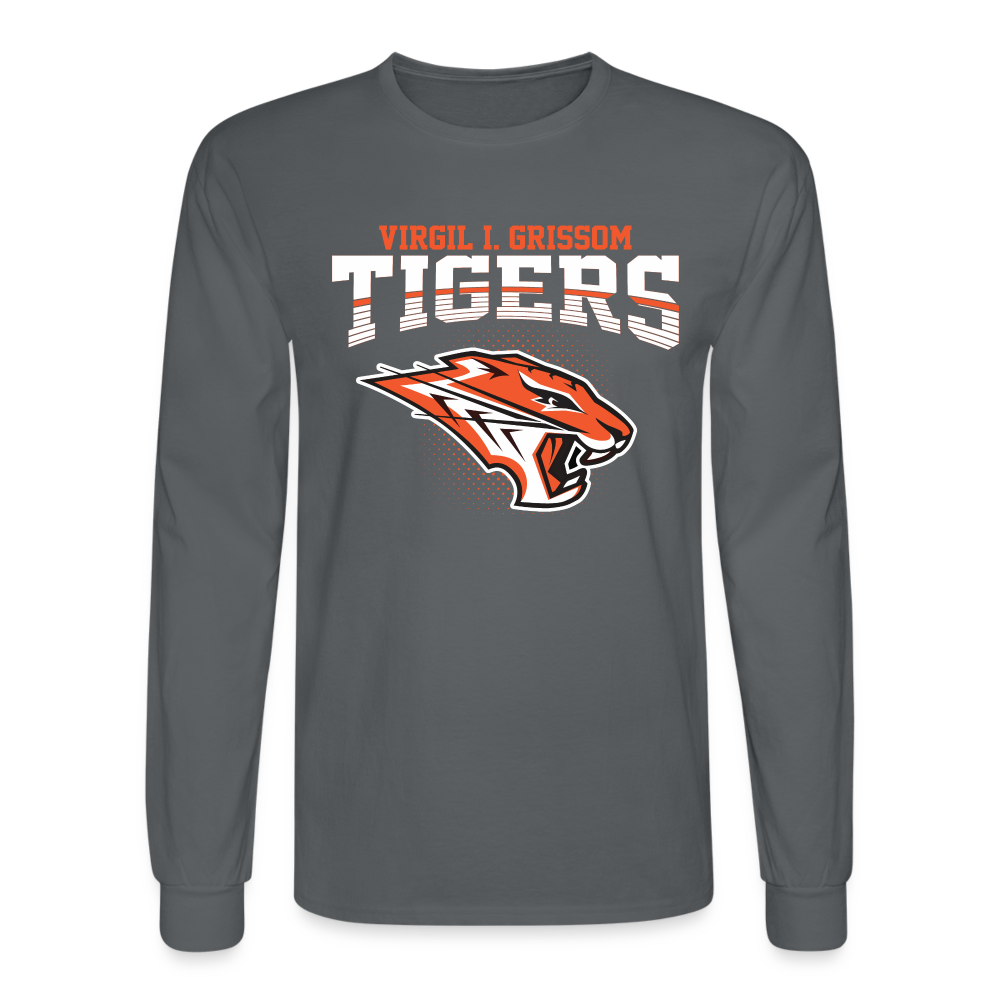 Grissom Tigers Logo Long Sleeve T-Shirt - charcoal