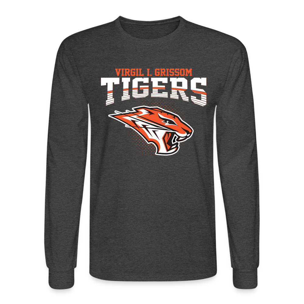 Grissom Tigers Logo Long Sleeve T-Shirt - heather black