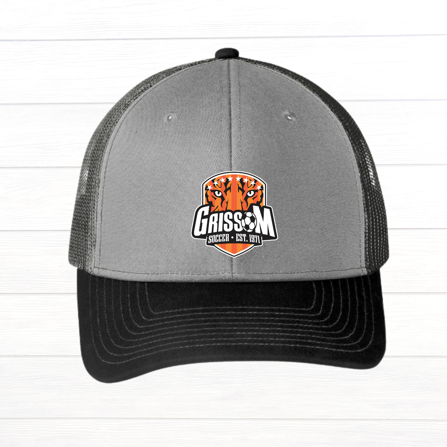 Grissom Sports Patch Logo Two-Toned Snapback Trucker Cap