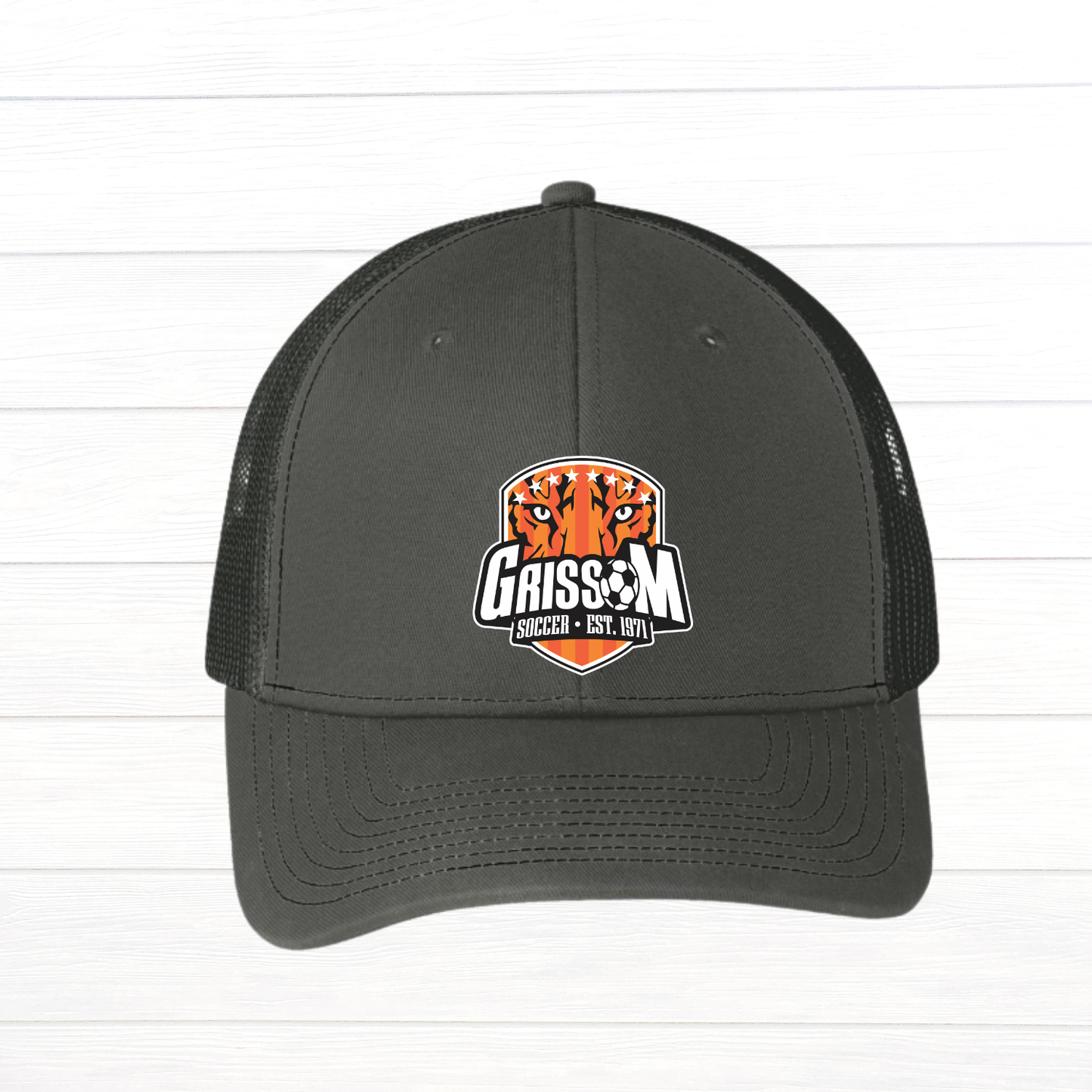 Grissom Sports Patch Logo Snapback Single Color Trucker Cap