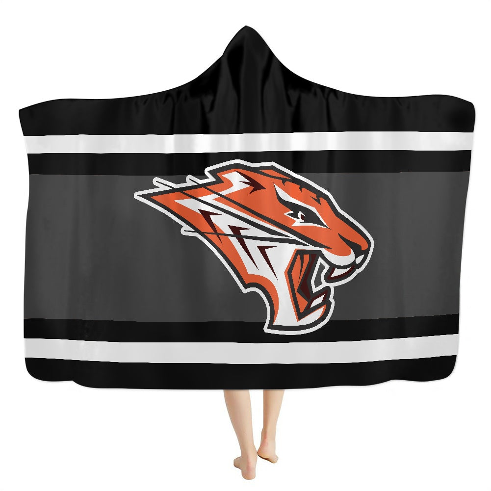 Grissom Tigers Black-Gray Hooded Blanket