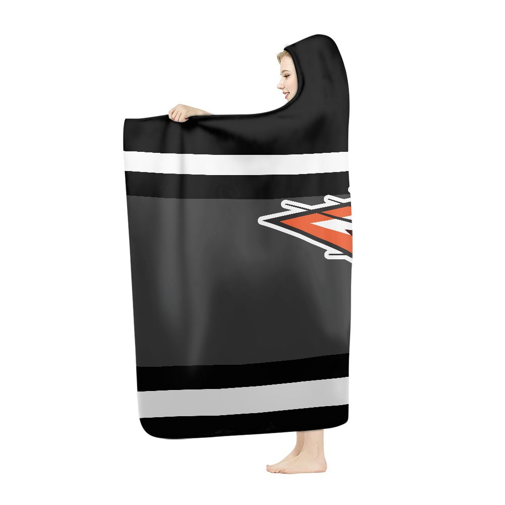 Grissom Tigers Black-Gray Hooded Blanket