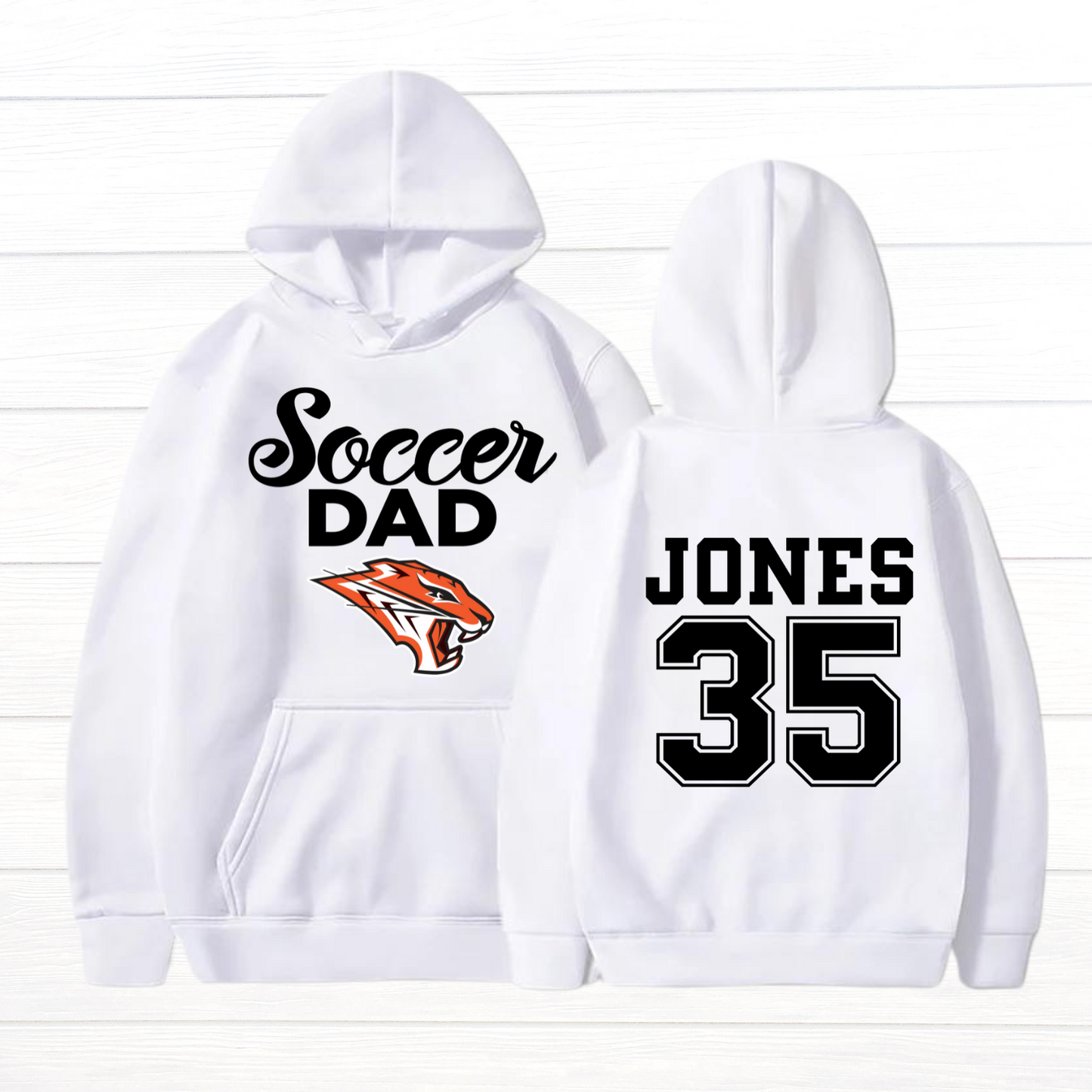 Large Front/Back - Personalized Tigers Dad