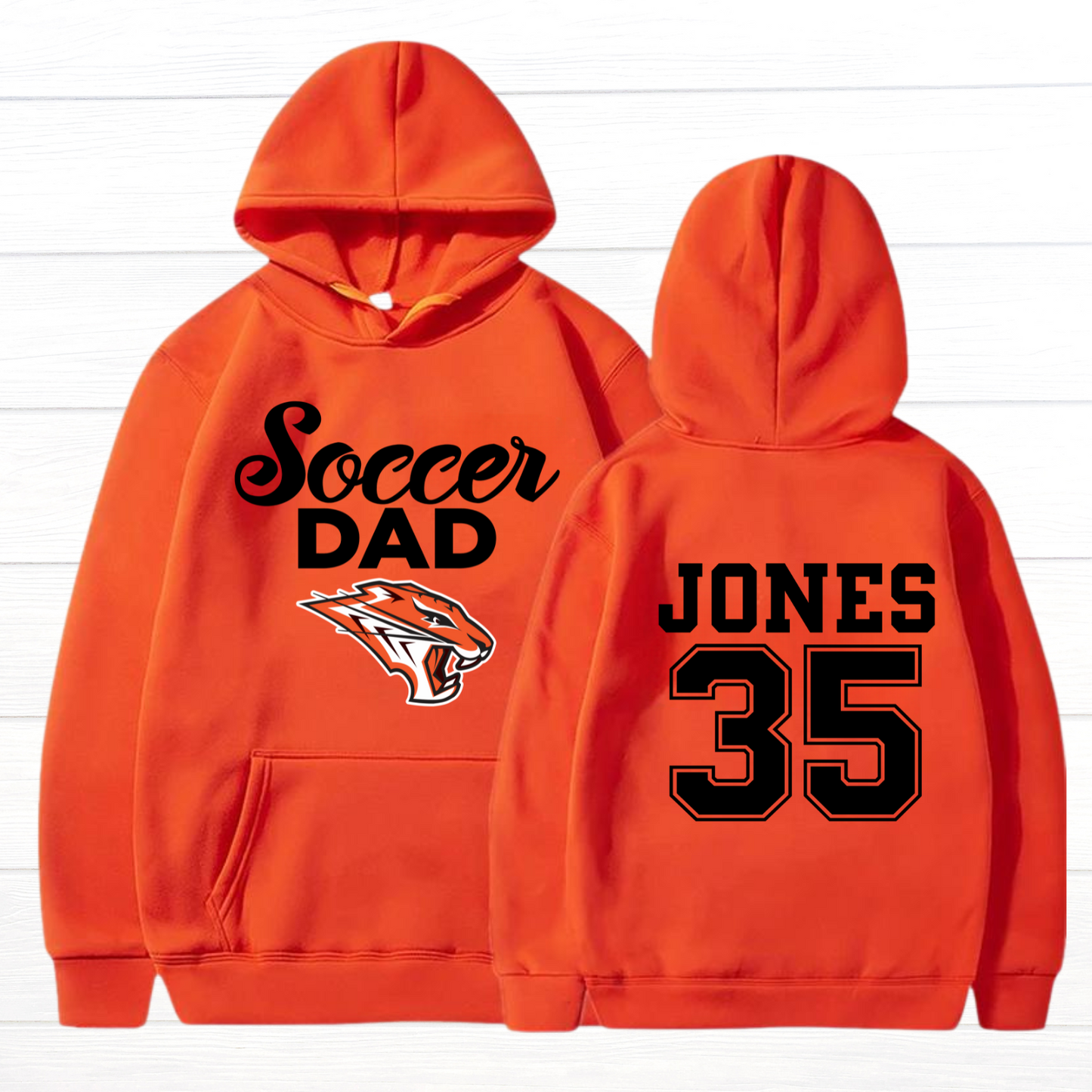 Large Front/Back - Personalized Tigers Dad