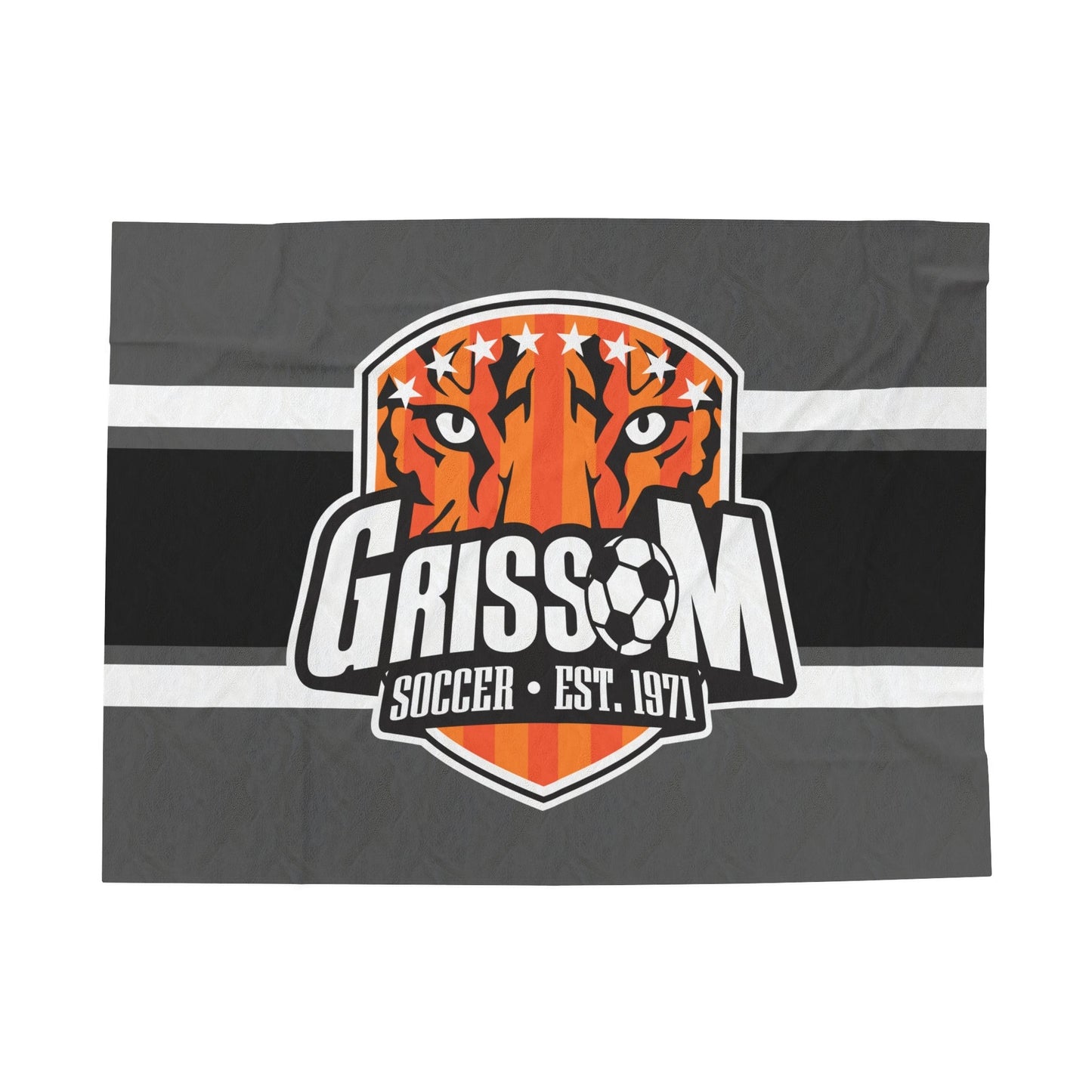 Grissom Men's Soccer Logo Gray Blanket