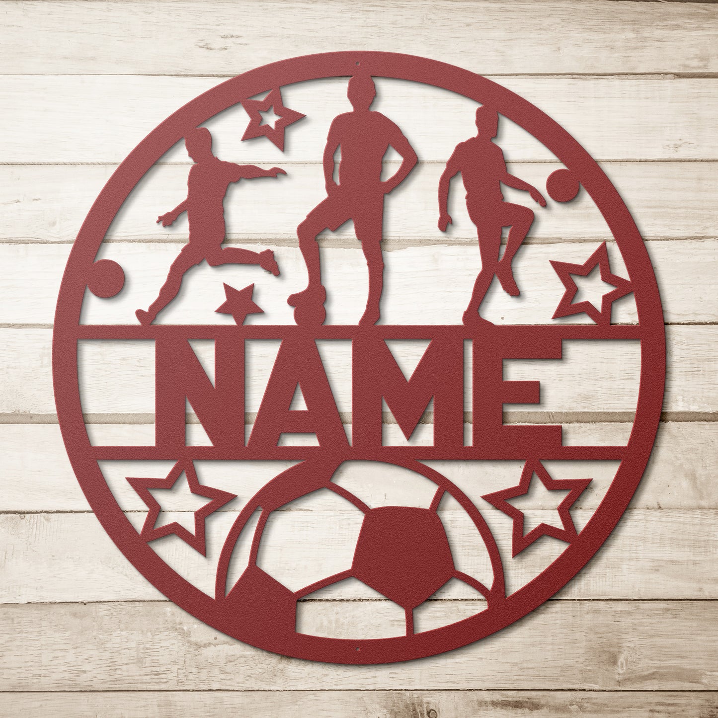 Custom Men's Soccer Metal Sign