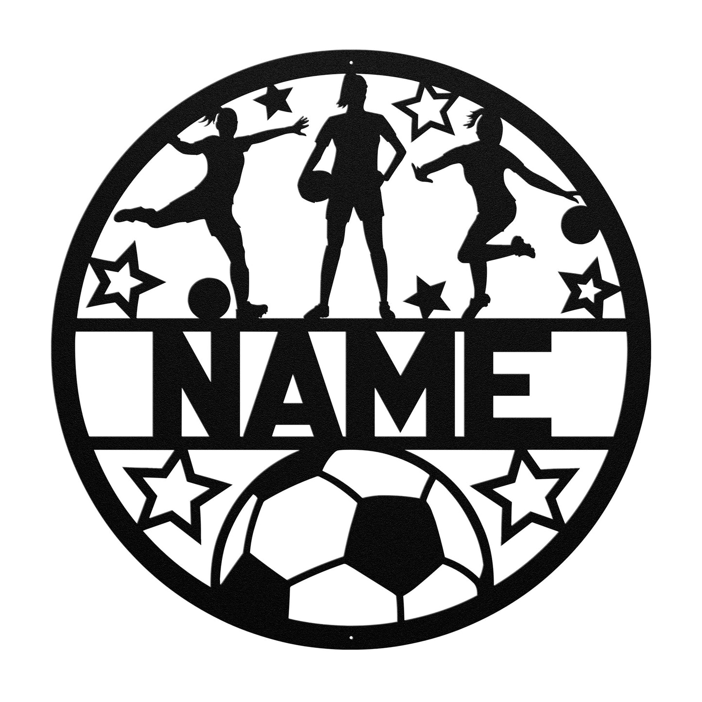 Custom Women's Soccer Metal Sign