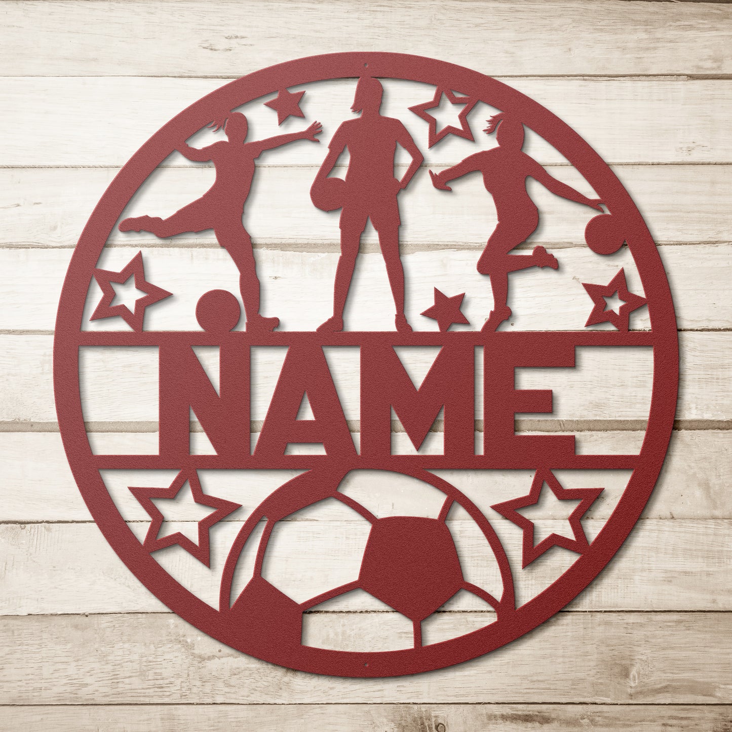 Custom Women's Soccer Metal Sign