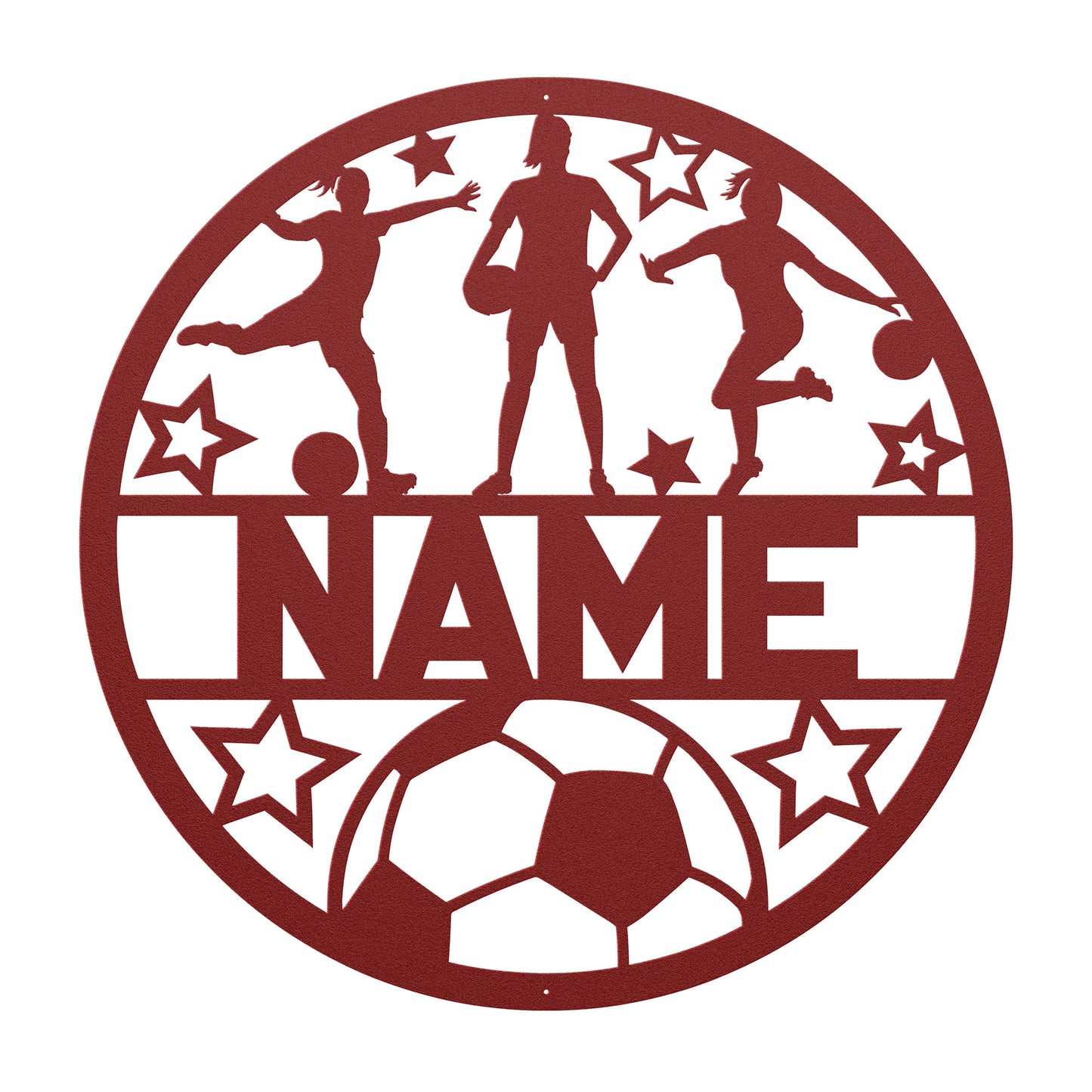 Custom Women's Soccer Metal Sign