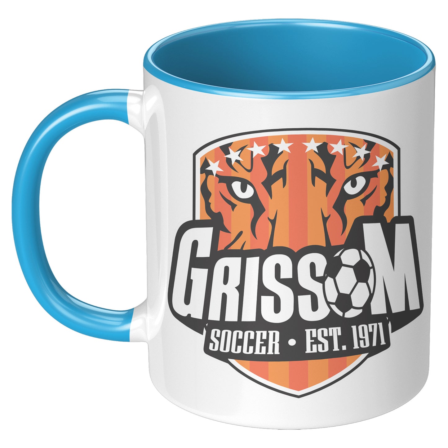 Grissom Mens Soccer 11oz White Accent Mug