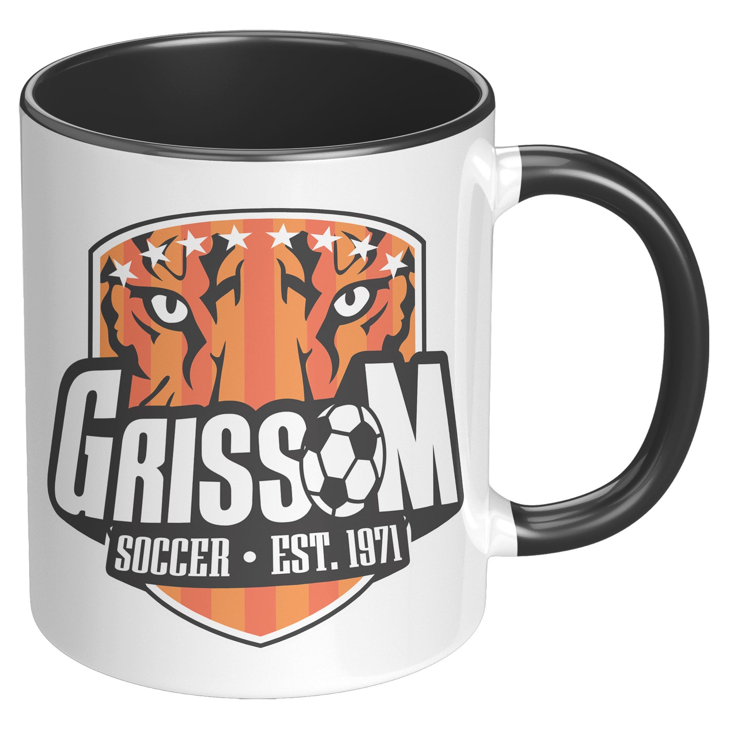 Grissom Mens Soccer 11oz White Accent Mug