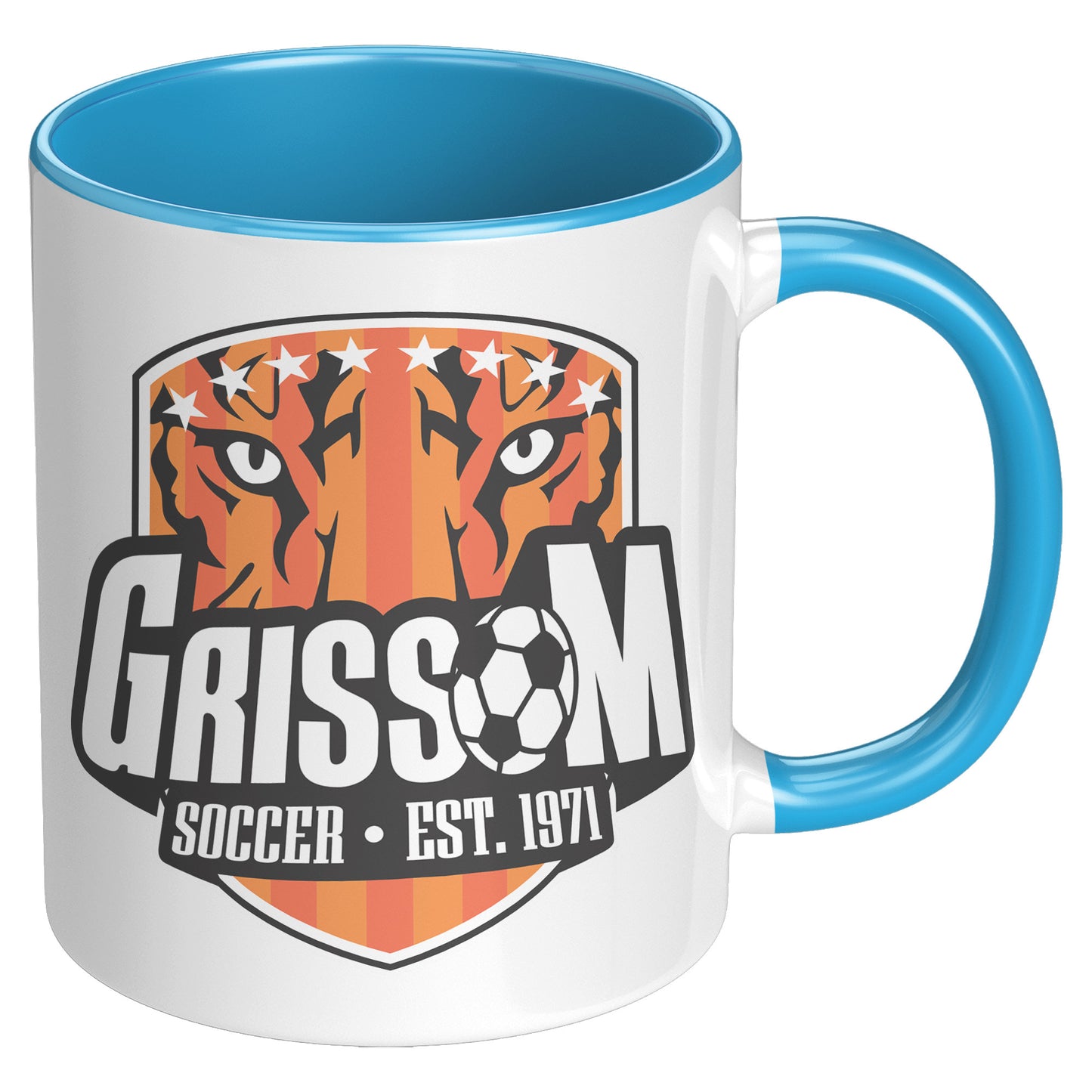 Grissom Mens Soccer 11oz White Accent Mug