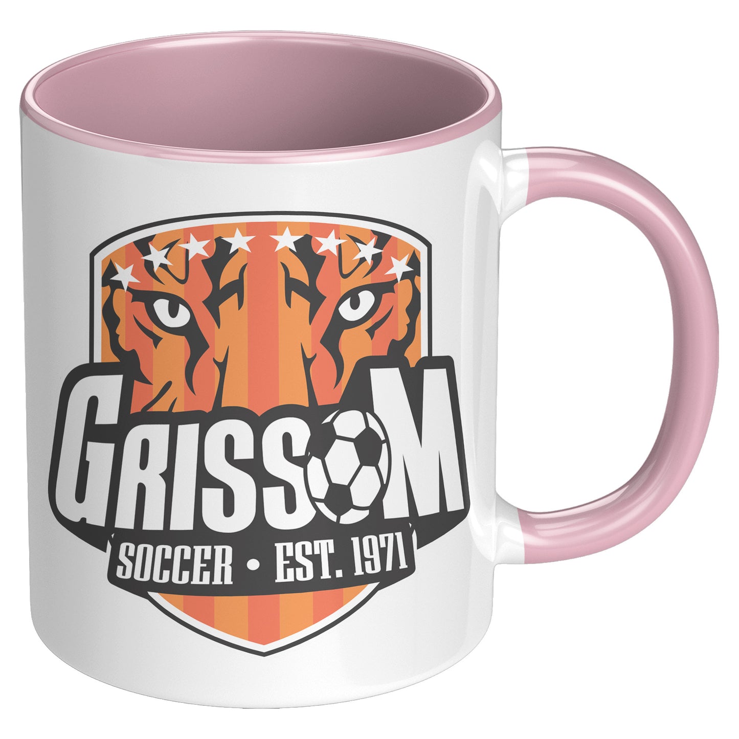 Grissom Mens Soccer 11oz White Accent Mug