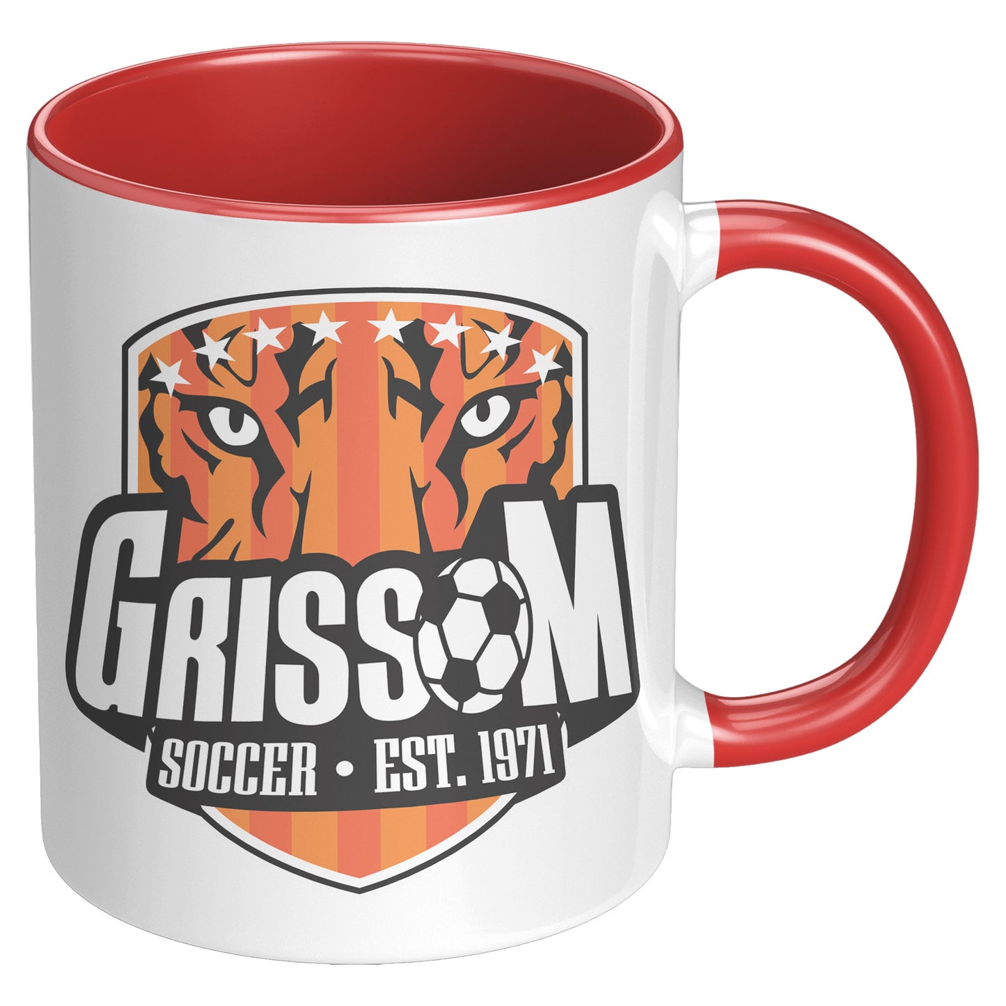 Grissom Mens Soccer 11oz White Accent Mug