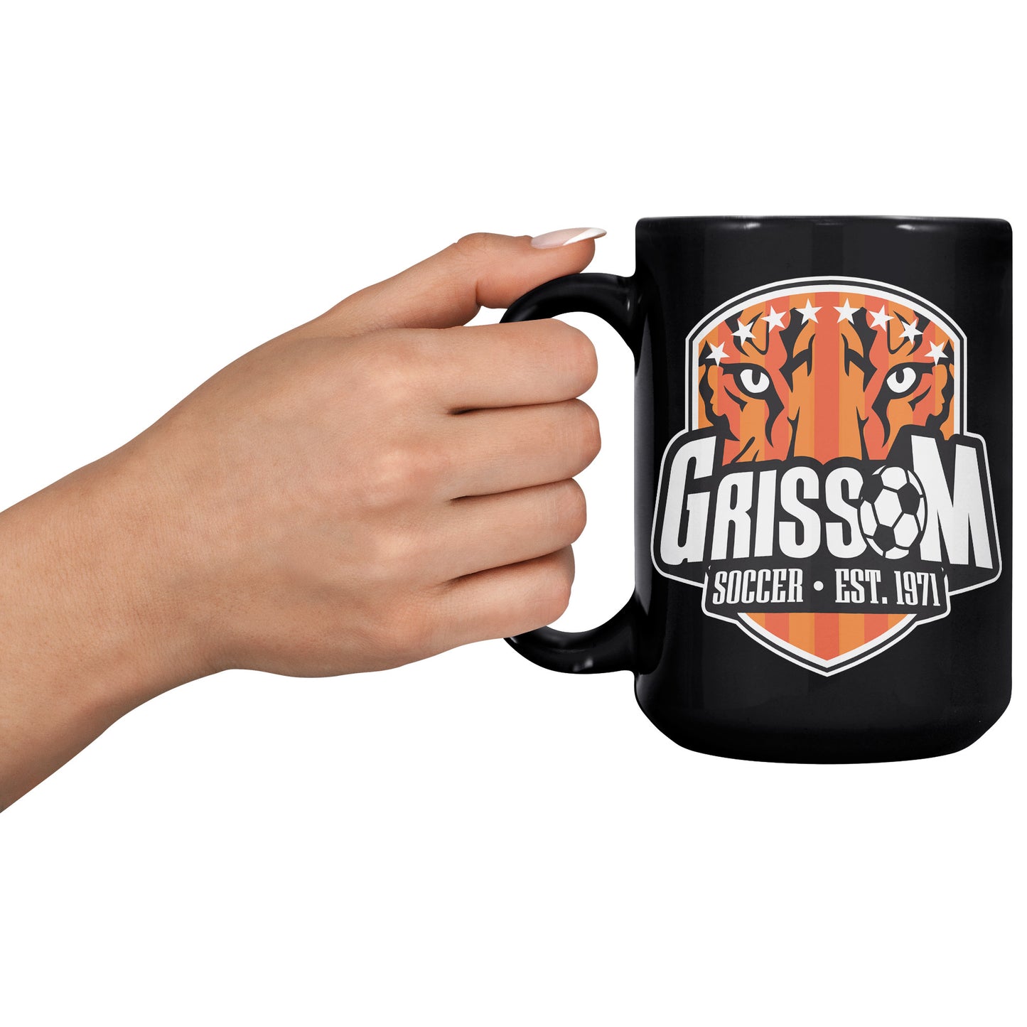 Grissom Mens Soccer 15oz Black Mug
