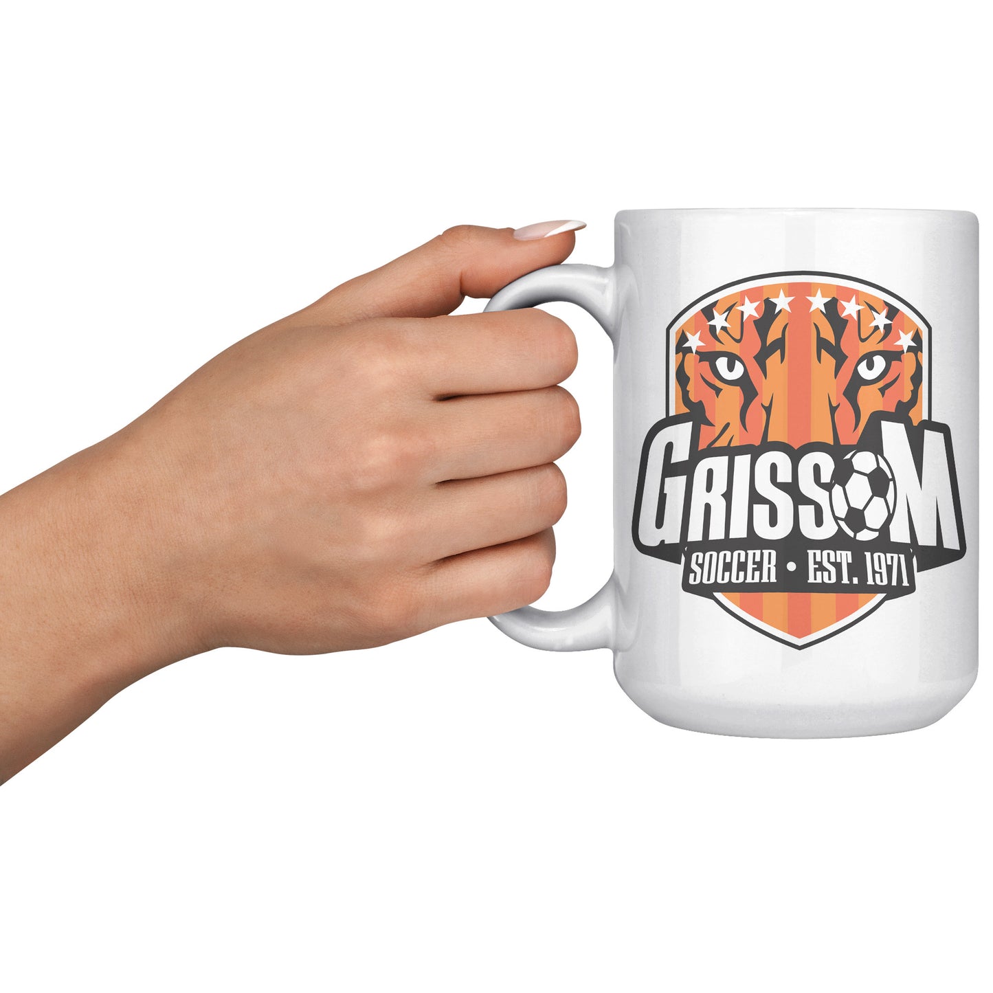 Grissom Mens Soccer 15 oz White Mug