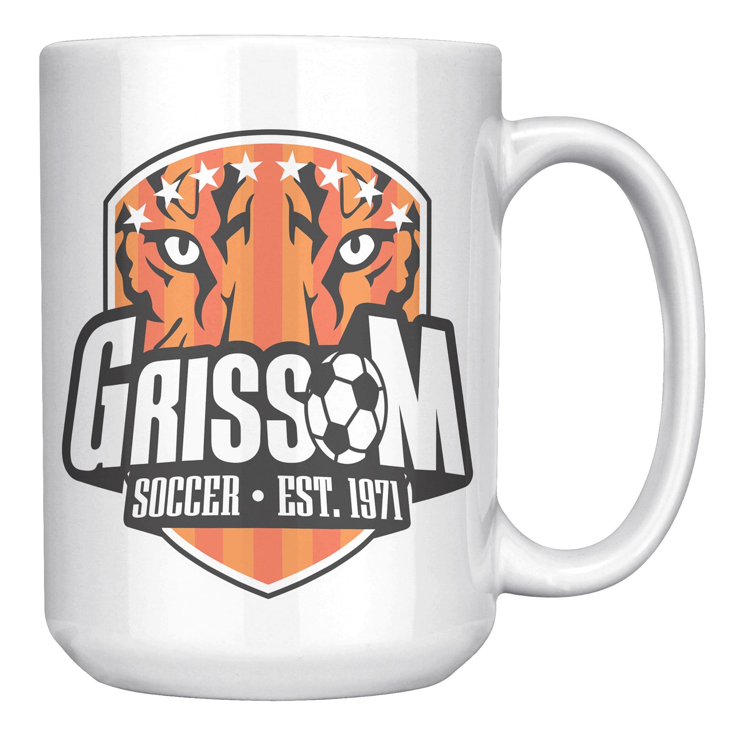 Grissom Mens Soccer 15 oz White Mug