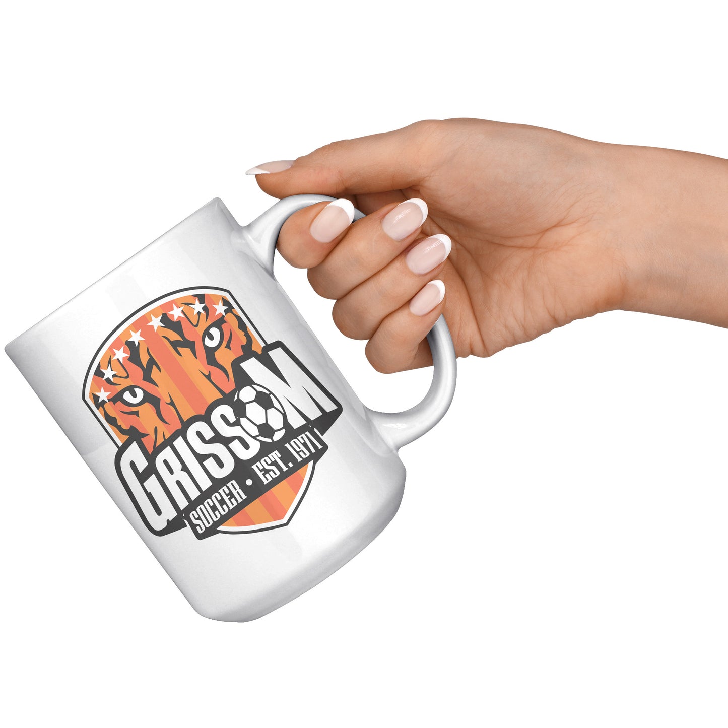 Grissom Mens Soccer 15 oz White Mug