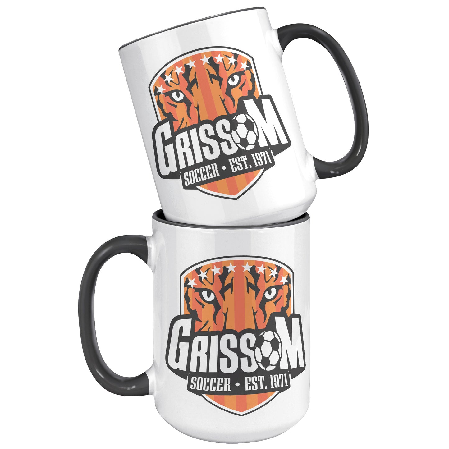 Grissom Mens Soccer 15oz White Accent Mug