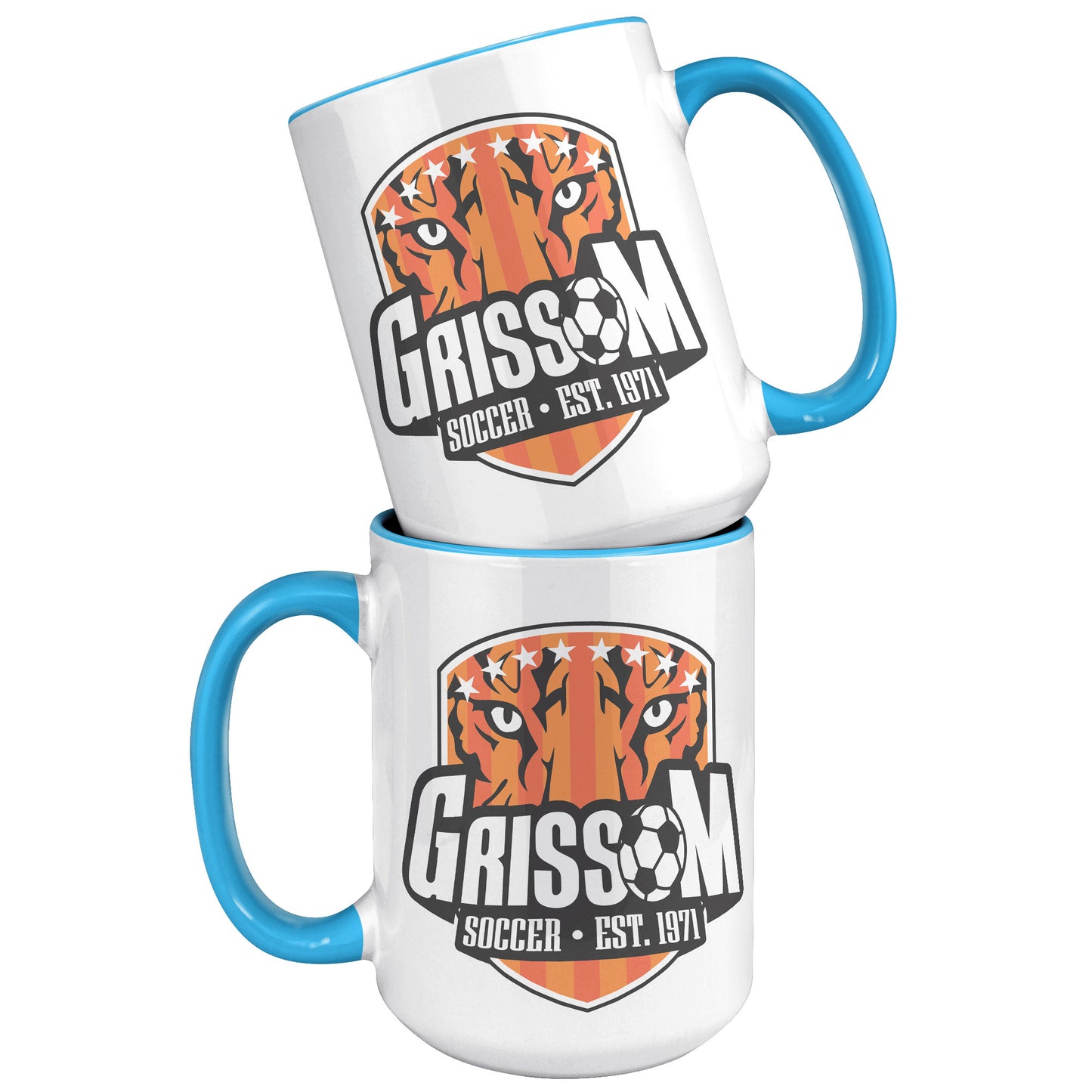 Grissom Mens Soccer 15oz White Accent Mug