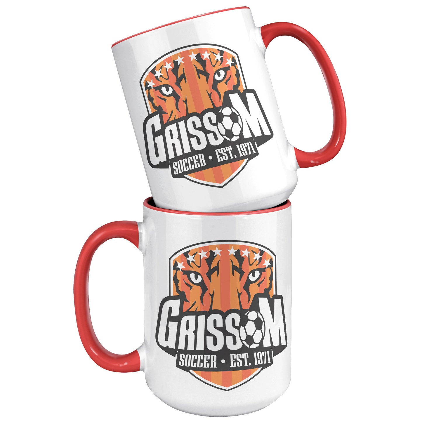 Grissom Mens Soccer 15oz White Accent Mug