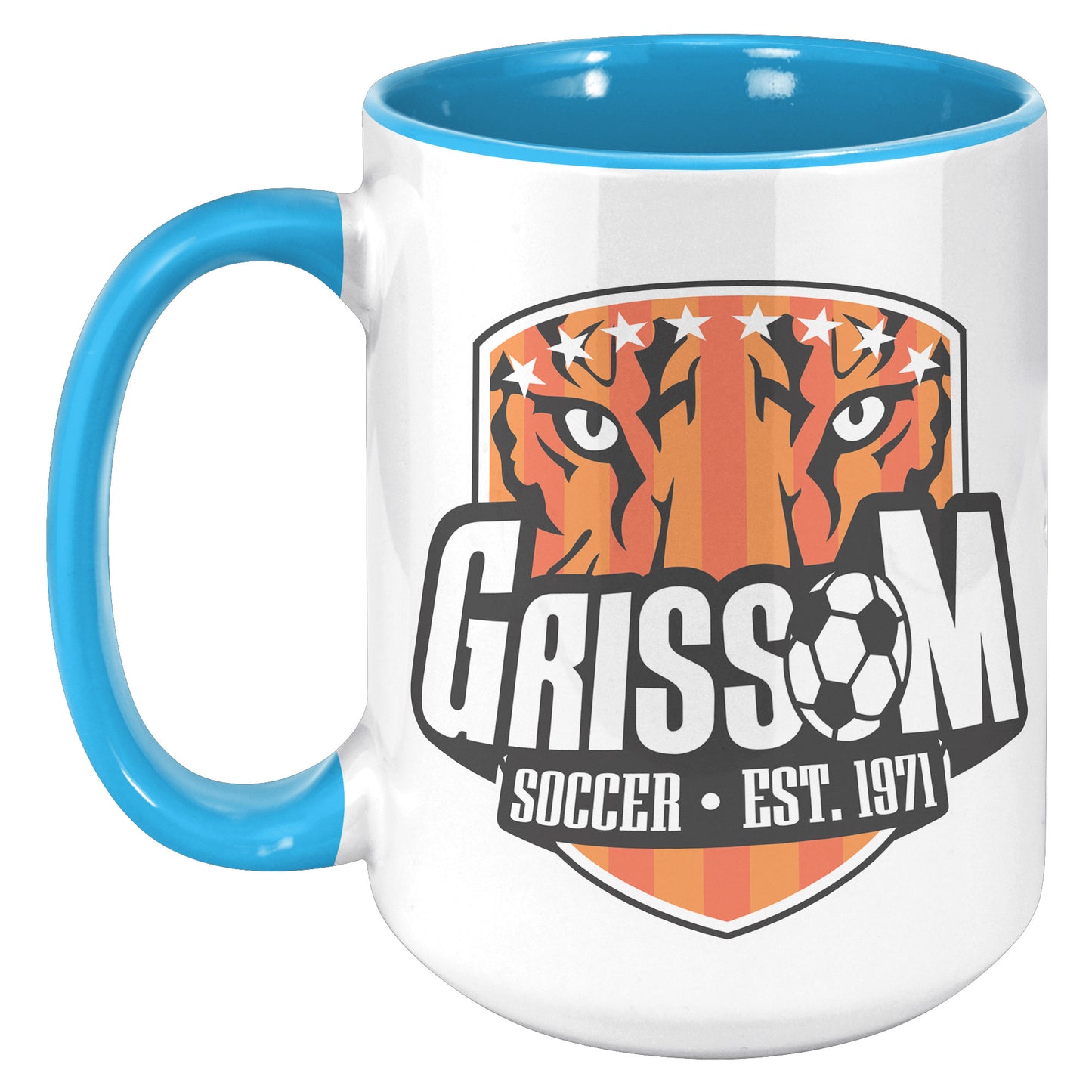 Grissom Mens Soccer 15oz White Accent Mug