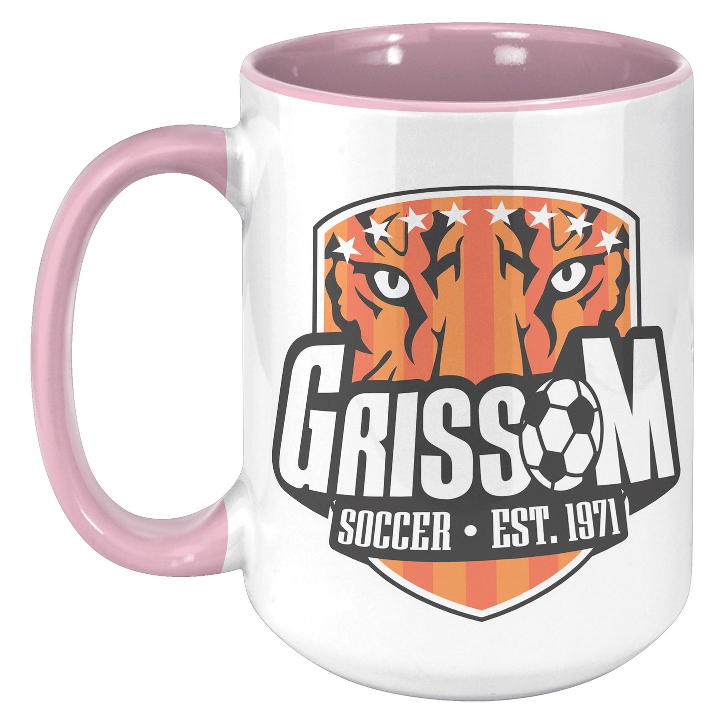 Grissom Mens Soccer 15oz White Accent Mug
