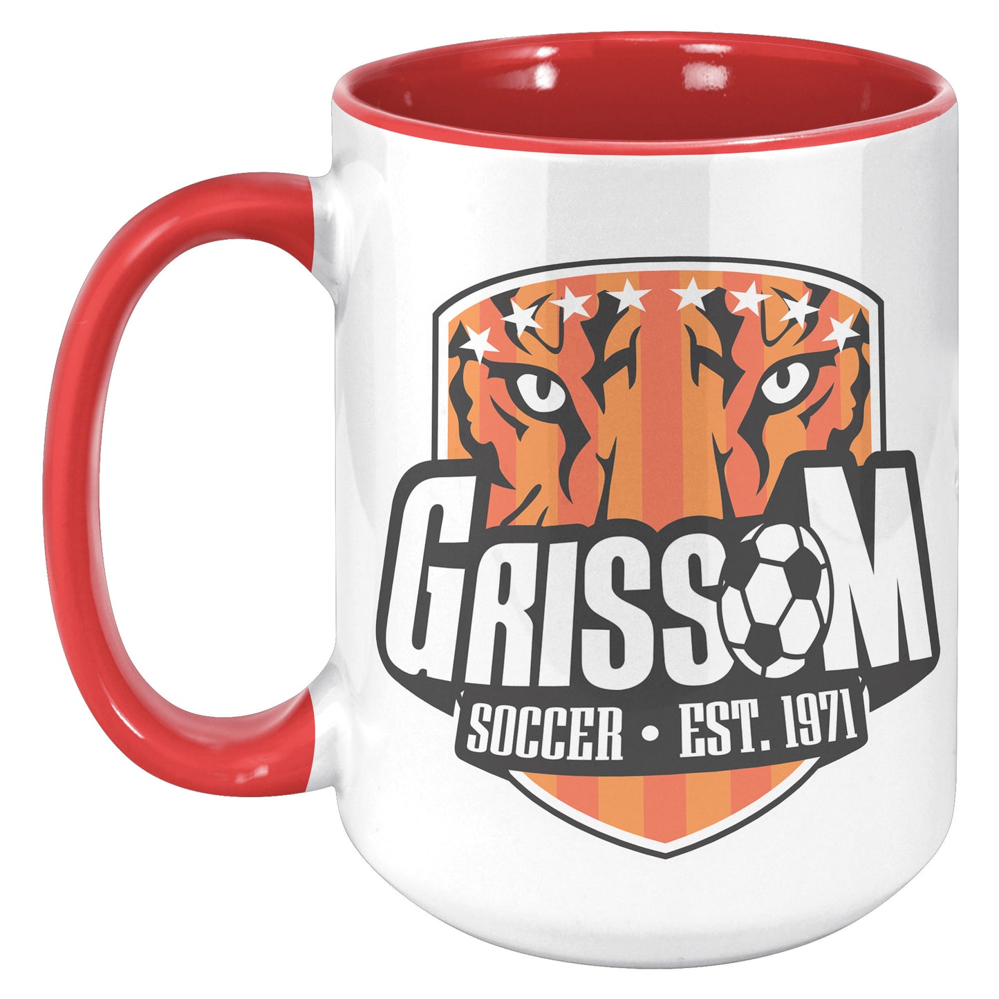 Grissom Mens Soccer 15oz White Accent Mug