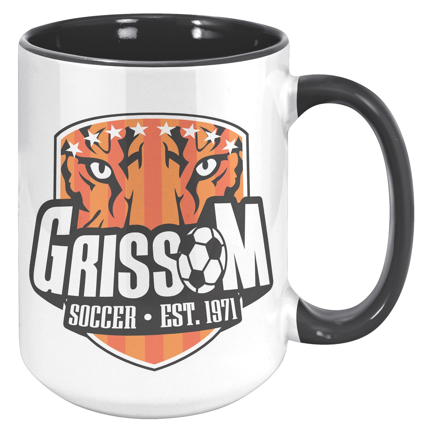 Grissom Mens Soccer 15oz White Accent Mug