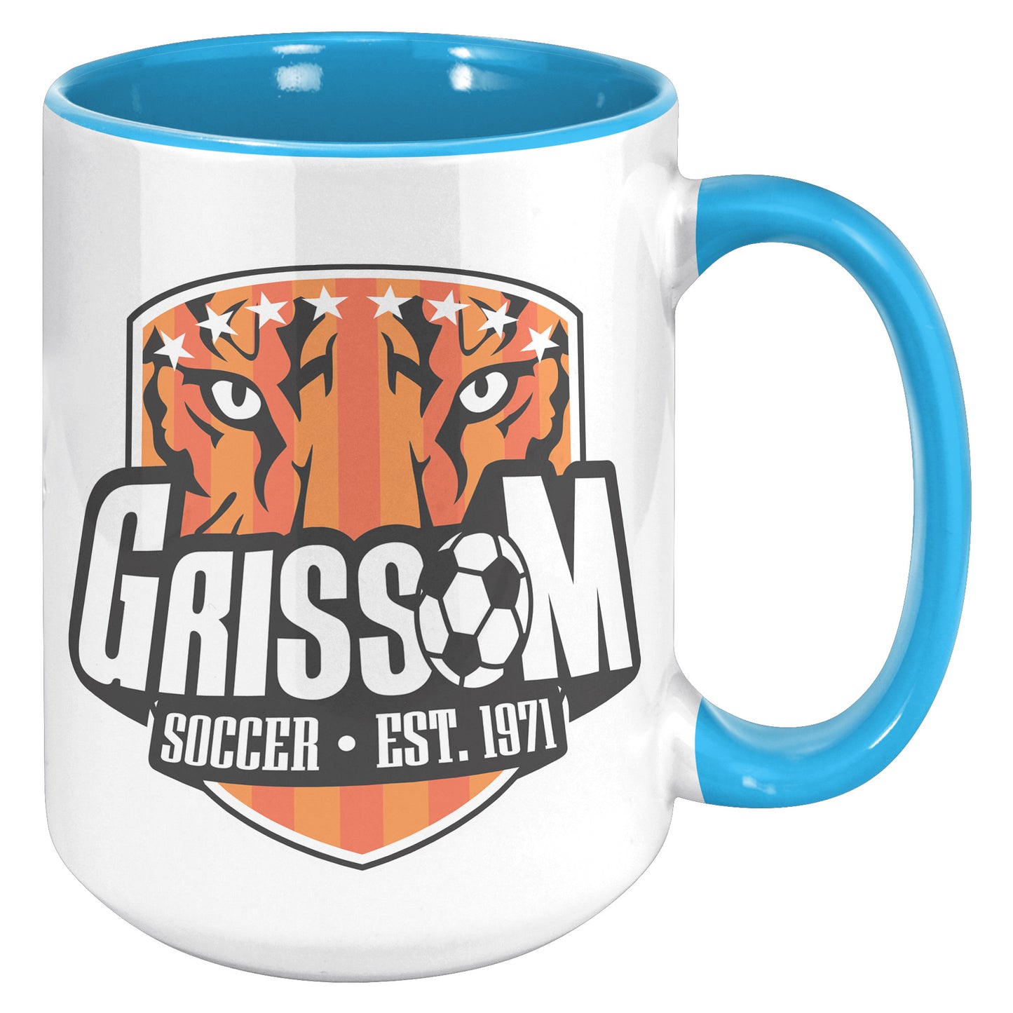 Grissom Mens Soccer 15oz White Accent Mug