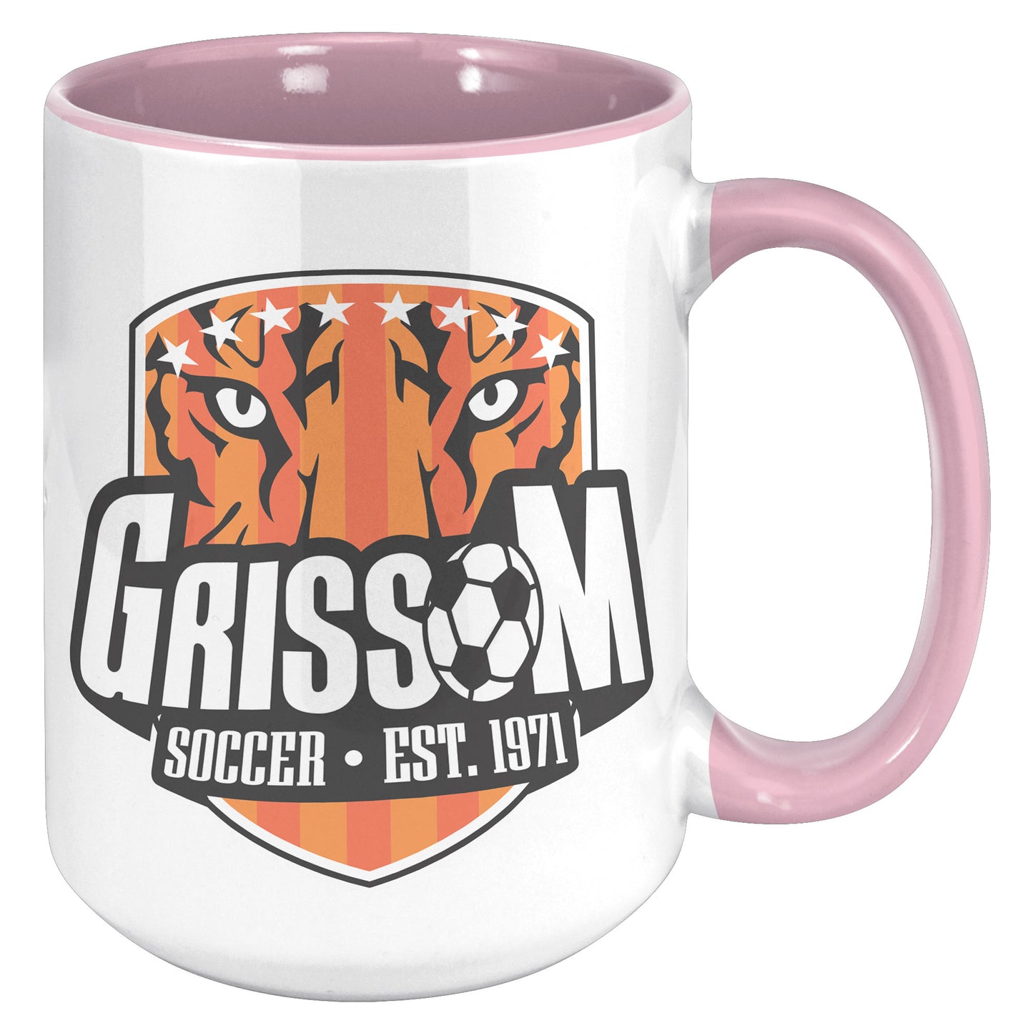 Grissom Mens Soccer 15oz White Accent Mug