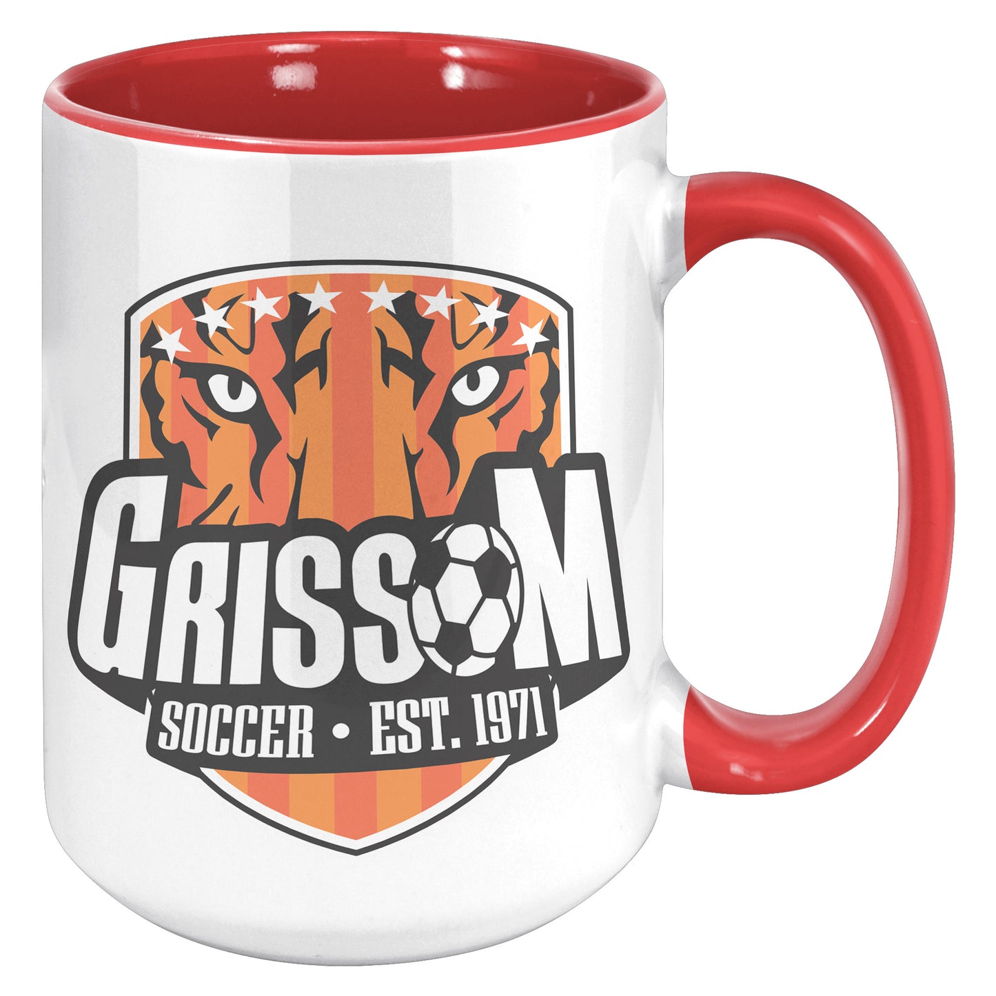 Grissom Mens Soccer 15oz White Accent Mug