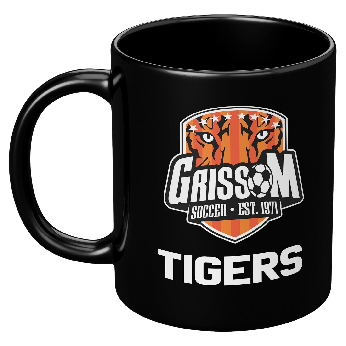 Grissom Mens Soccer Words 11oz Black Mug