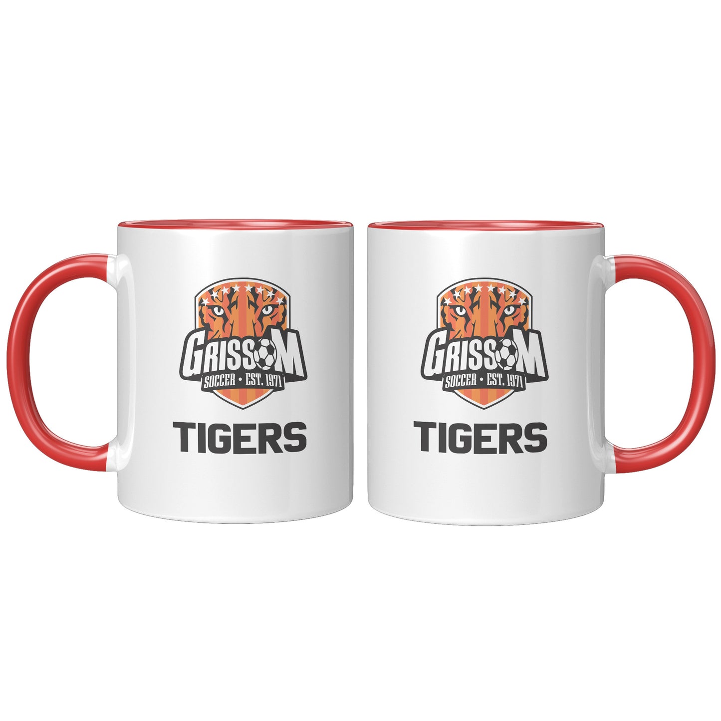 Grissom Mens Soccer Words 11oz White Accent Mug