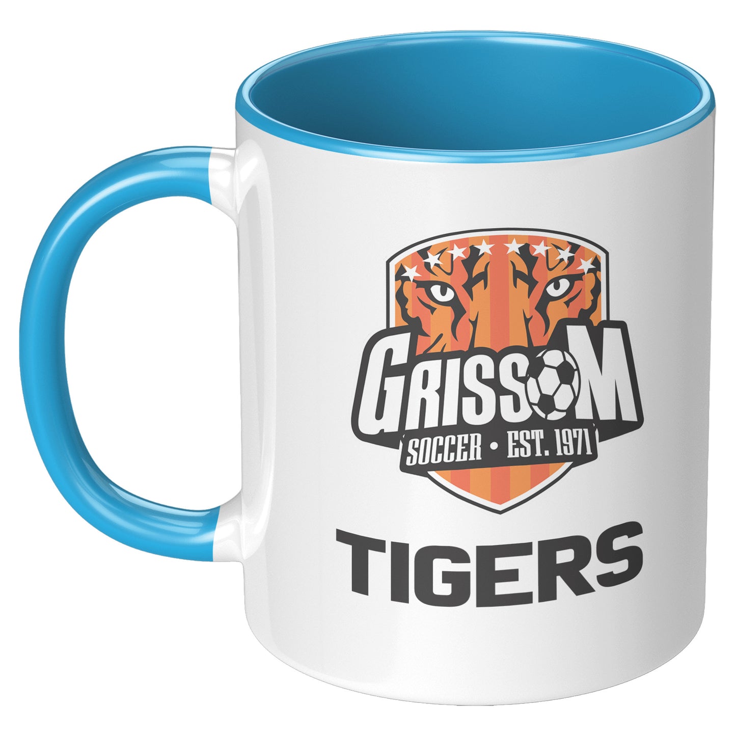 Grissom Mens Soccer Words 11oz White Accent Mug