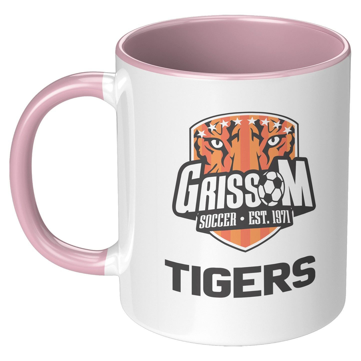 Grissom Mens Soccer Words 11oz White Accent Mug
