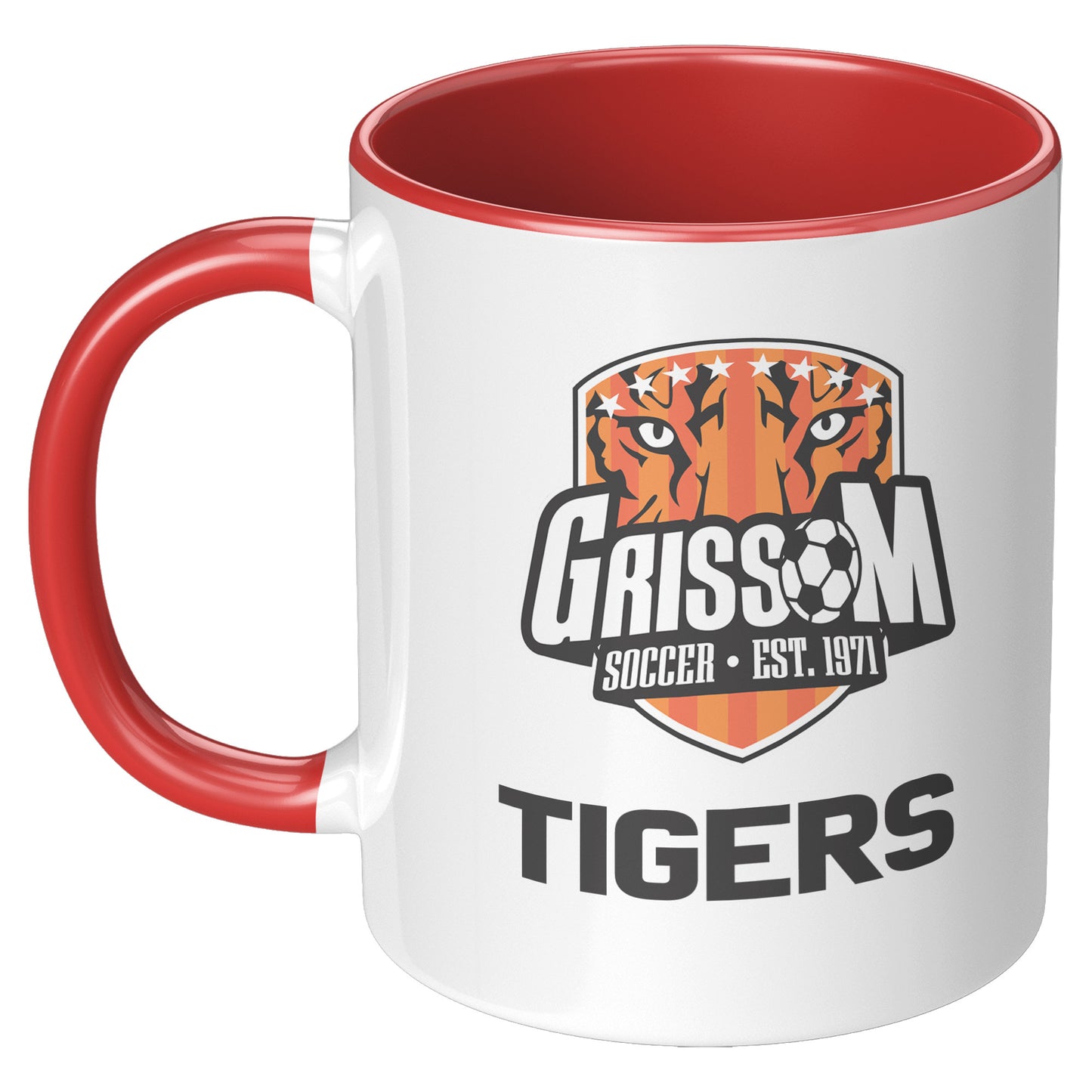 Grissom Mens Soccer Words 11oz White Accent Mug