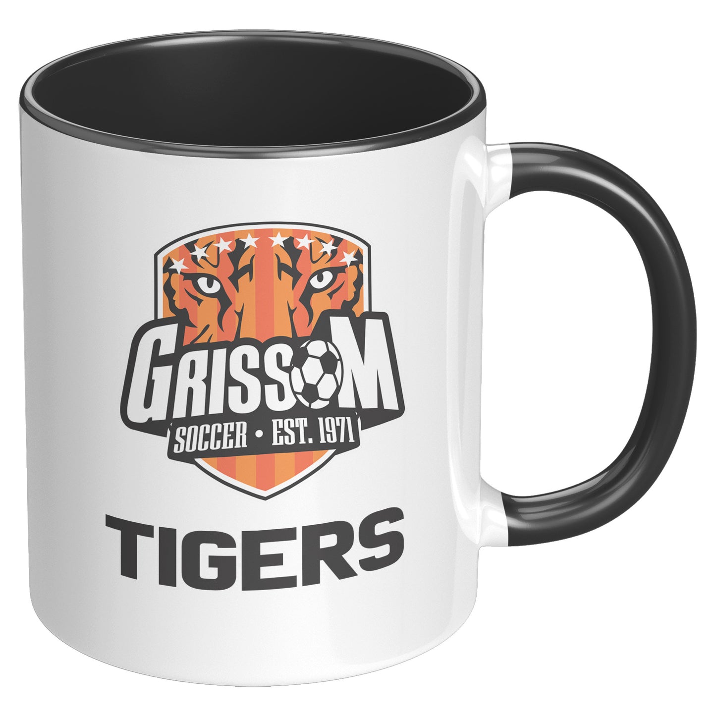 Grissom Mens Soccer Words 11oz White Accent Mug