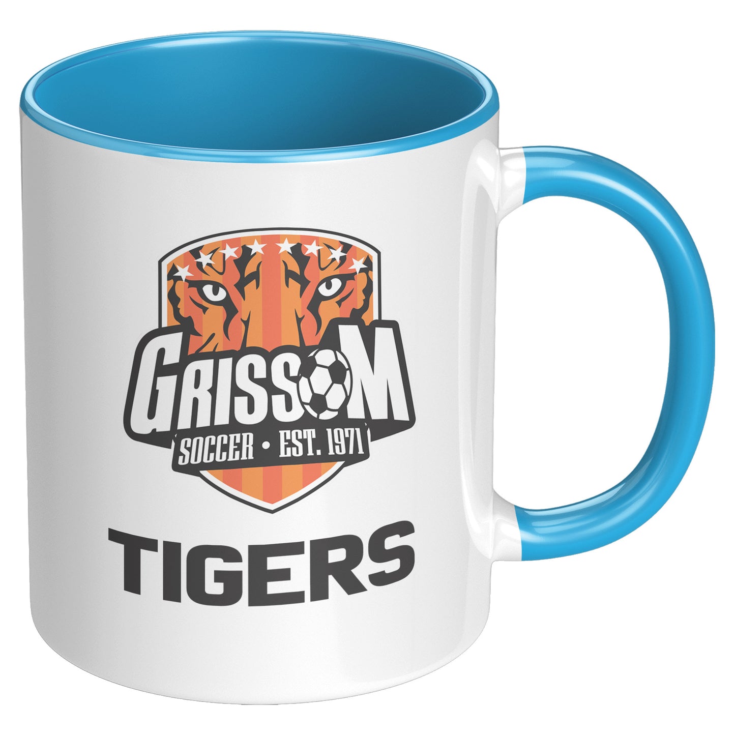 Grissom Mens Soccer Words 11oz White Accent Mug