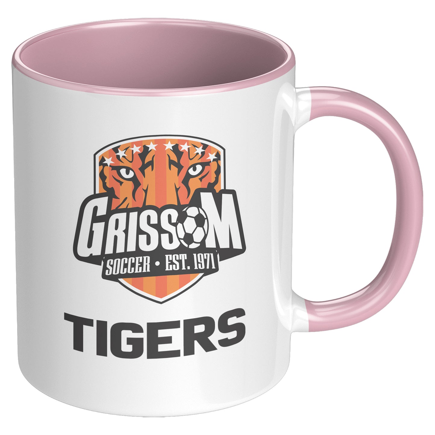Grissom Mens Soccer Words 11oz White Accent Mug