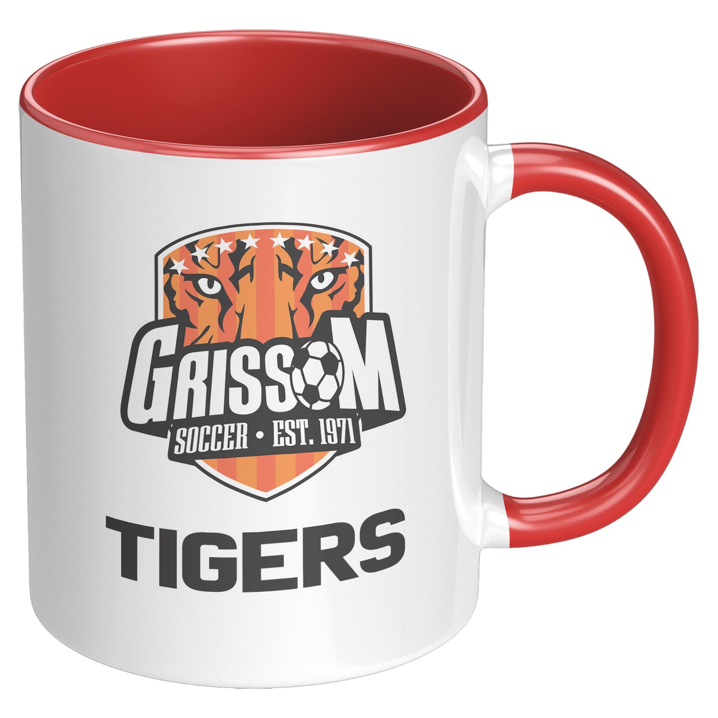 Grissom Mens Soccer Words 11oz White Accent Mug