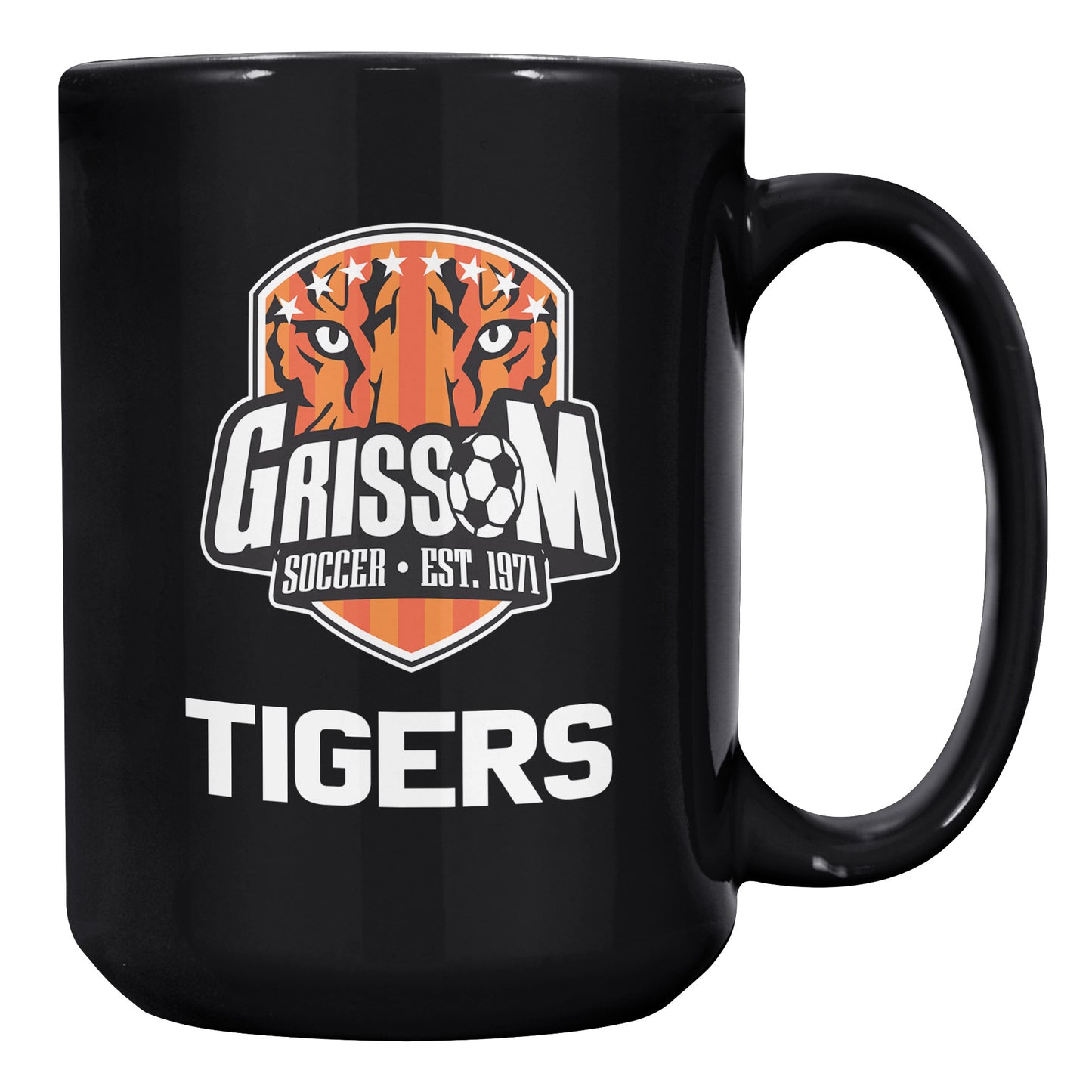 Grissom Men's Soccer Words 15 oz Black Mug